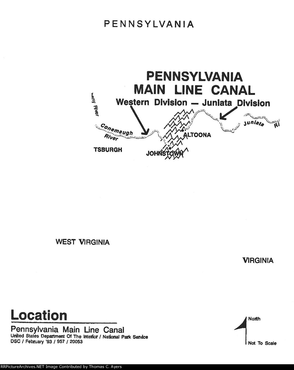 NPS "Pennsylvania Main Line Canal," Location Map, 1993